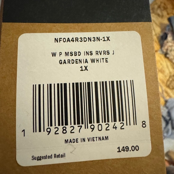 The North Face NWT Cream Reversible Winter Puffer Quilted Jacket Sz 1x - Picture 5 of 6